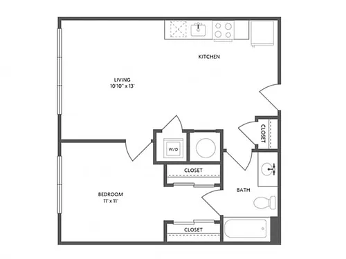 Floor plan A08 - One Bedroom