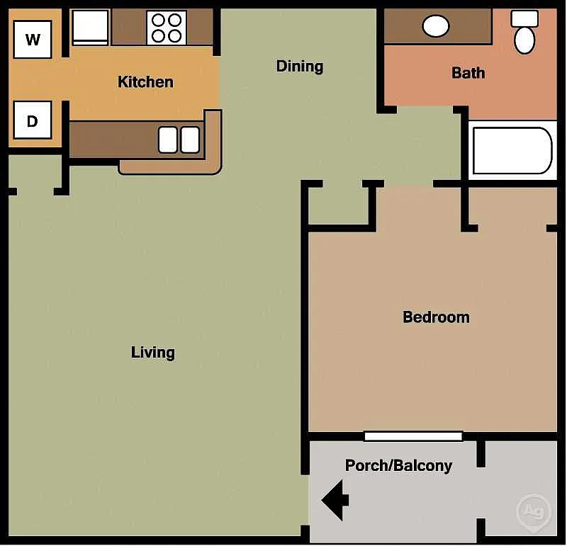 Floor plan One Bedroom Lg