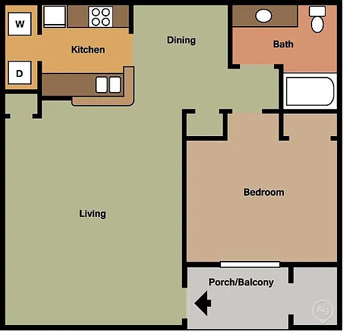 Floor plan One Bedroom Lg