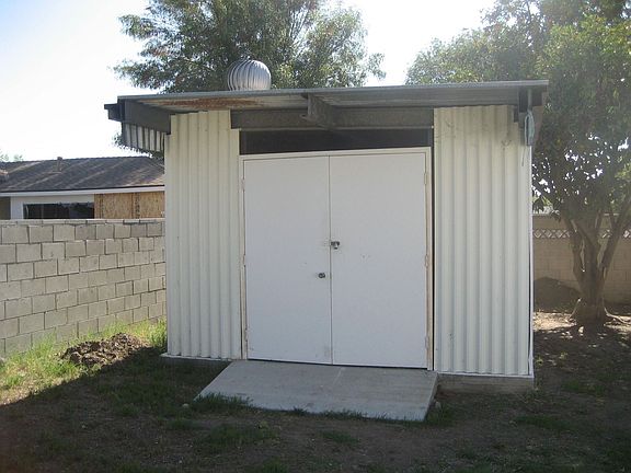 Shed in backyard