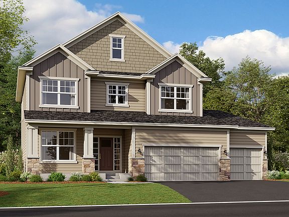 Zachary 3-Car Elevation A - Stone