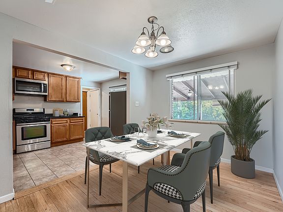 Dining room and kitchen