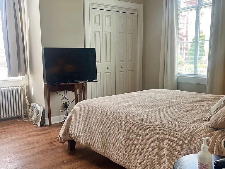One of two large closets in the bedroom