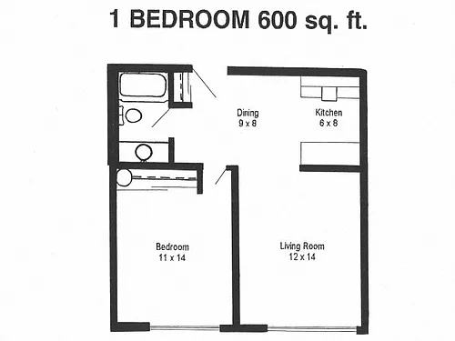 Floor plan 1 Bedroom