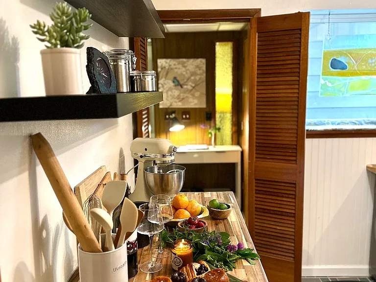 Newly installed kitchen with all of the tools you could need. Including a Kitchenaid mixer!