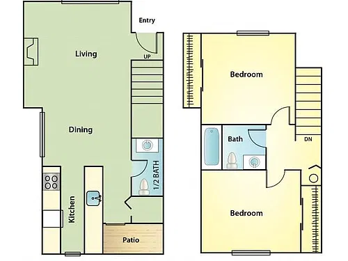 Floor plan Two Bedroom - Not Available