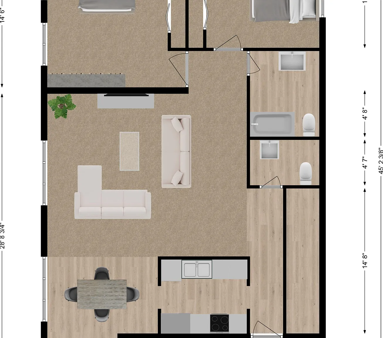 2 bed, 1.5 bath, 1100 sqft, $1,900 — Photo 1