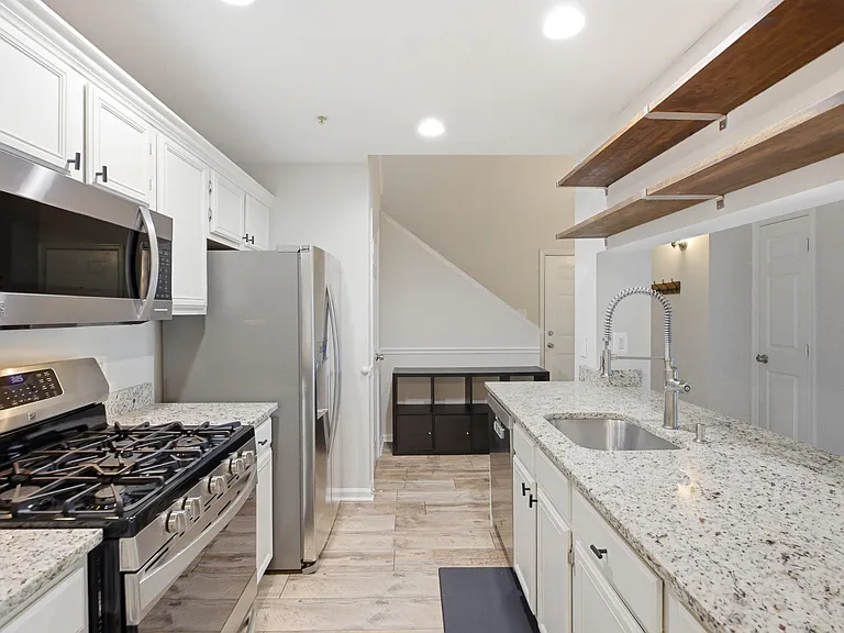 Modern kitchen with sleek finishes.