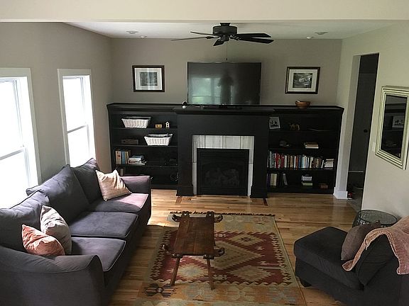 Built-ins, gas fireplace