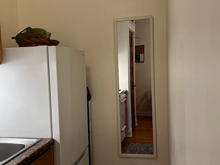 Full-length mirror.