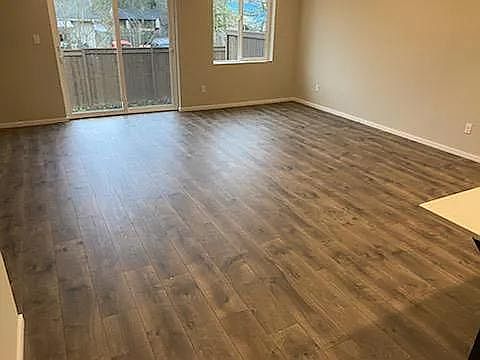 Living room to back yard. New flooring!