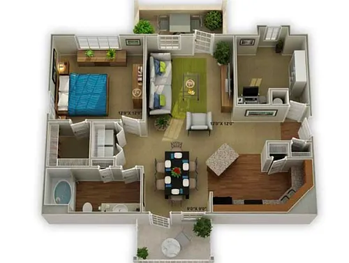 Floor plan A4 The Carriage - 1 Bedroom, 1 Bathroom