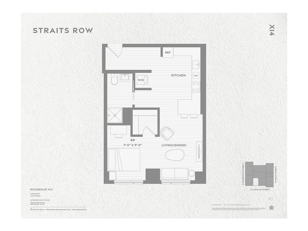 Floor plan T2 - Convertible Unit