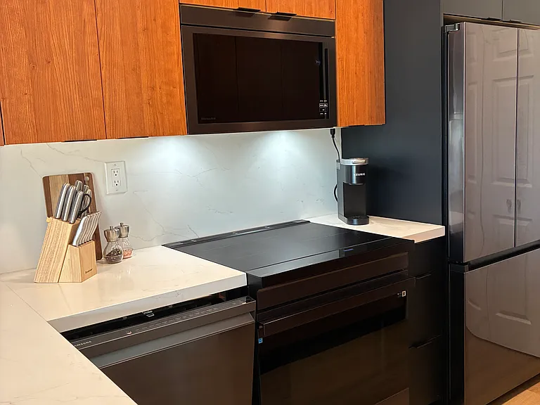 Built in appliances with Induction stove (not hot to the touch)