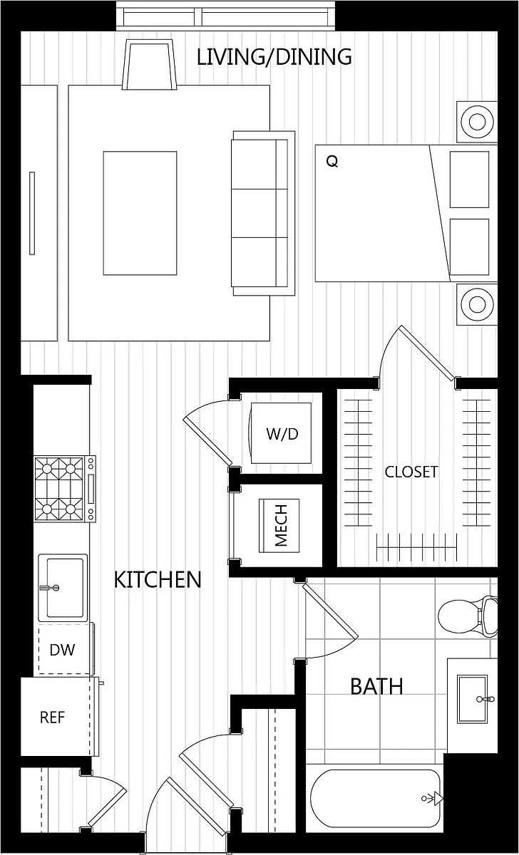 Floor plan Studio/1 Bath-A2