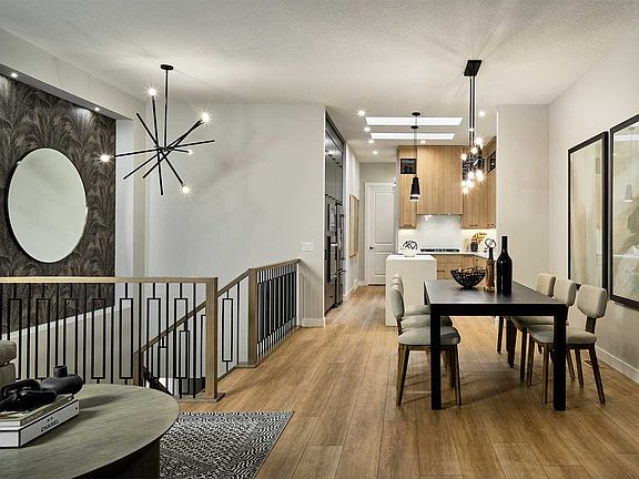A photo of the great room of the York model show home in Calgary by Brookfield Residential