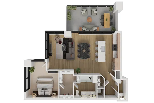 Floor plan 1 Bedroom Apartment