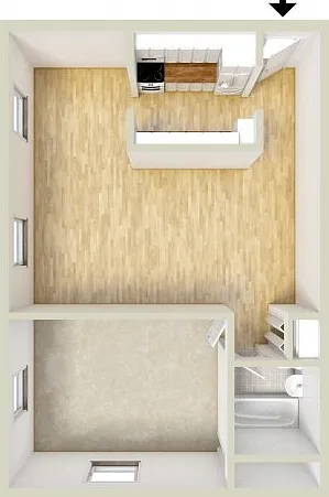 One bedroom floor plan One bedroom floor plan