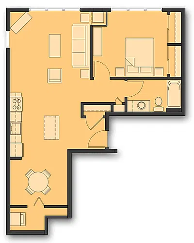 Floor plan One Bedroom B.10