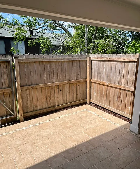 Patio area with new fencing