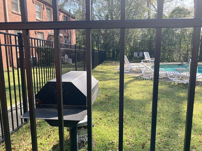Grill and pool area
