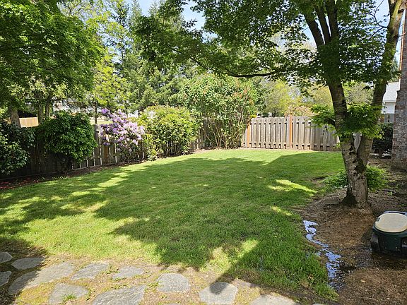 fenced side yard