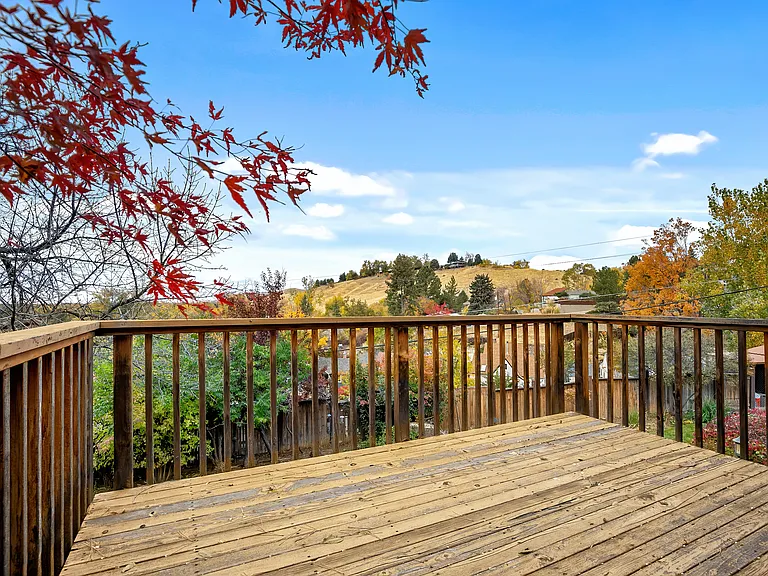 Deck view from bedroom.