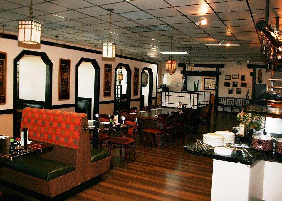 dining area with booths