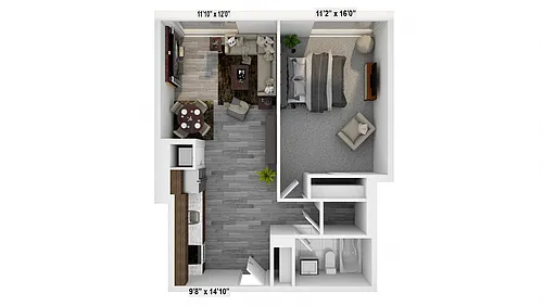 Floor plan 1 Bed Basic C