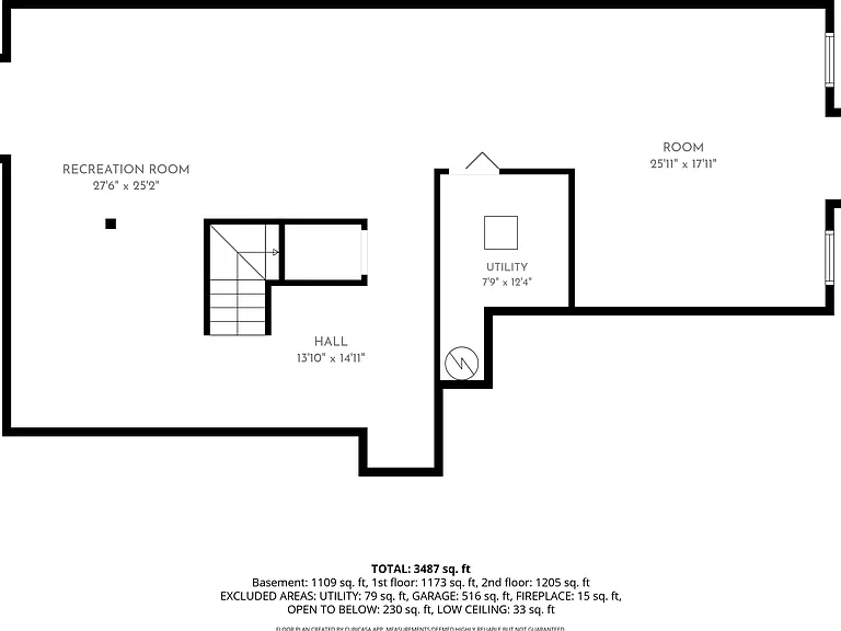Finished Basement, fully carpeted, comfortable large open space.