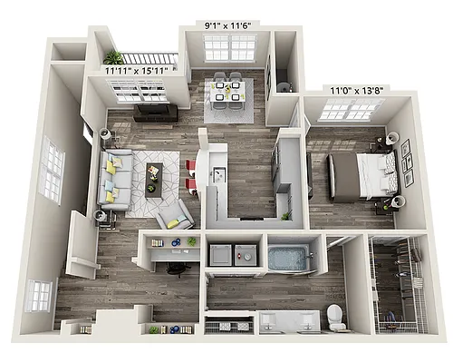 Floor plan Plan B (A1C)