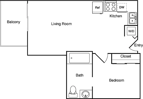 Floor plan 1 Bedroom A