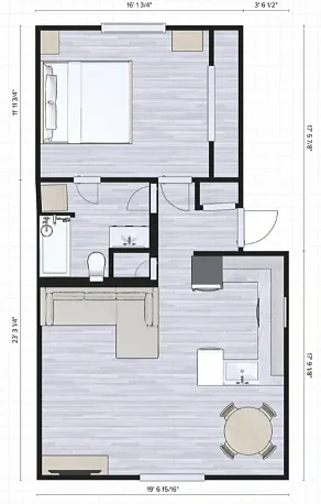 Floor plan 1 Bed 1 Bath