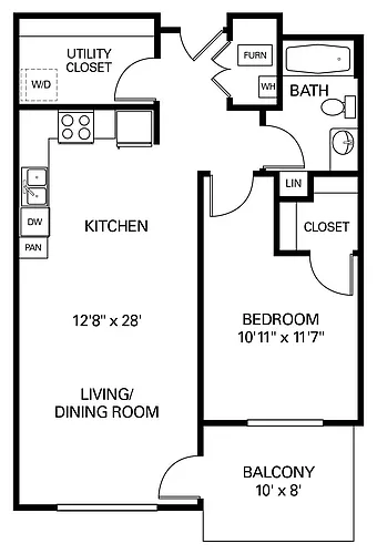 Floor plan 1BD-B