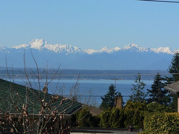 View from Front Porch & House to Olympic Mountains, Bainbridge Island, and Puget Sound
