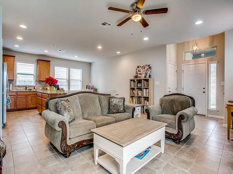 LARGE family room with sliding door to outside yard & Added NEW DECK