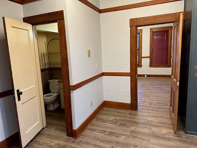 master bedroom has 1/2 bath ensuite