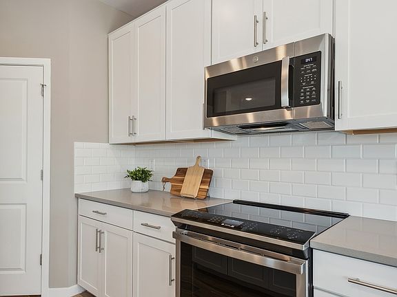 Kitchen with stainless steel appliances
