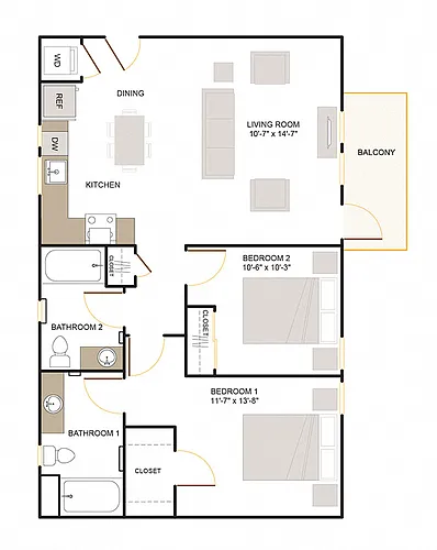 Floor plan C32 2X2