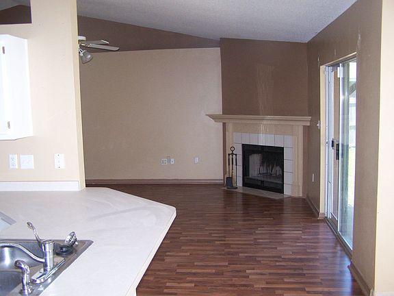 Open kitchen/dining/living area