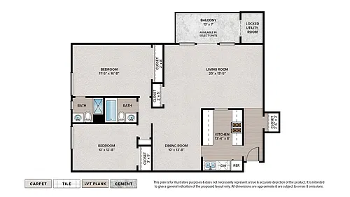 Floor plan 2 Bedroom 2 Bath Signature