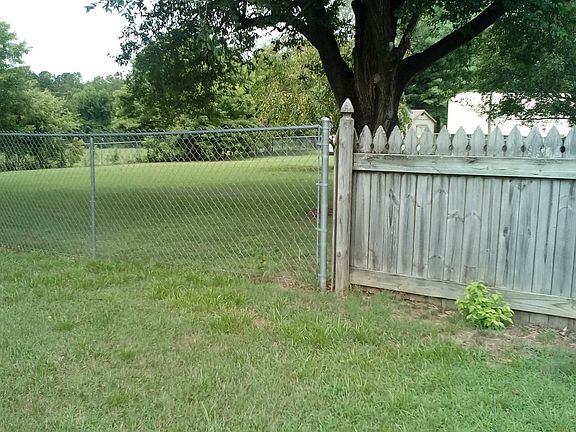 Fenced backyard