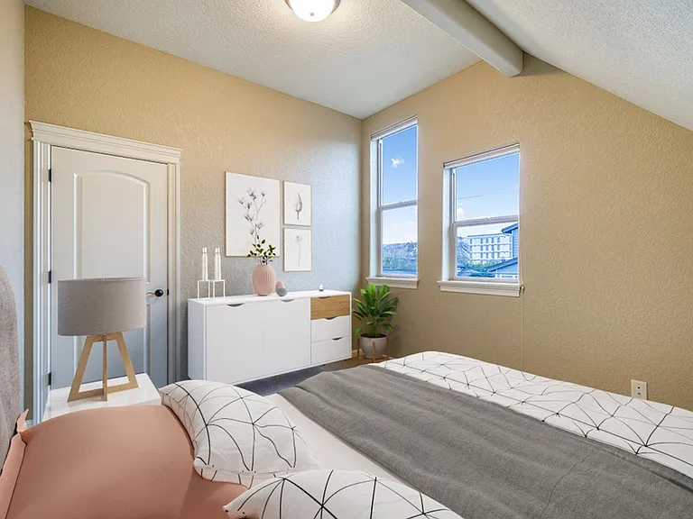 Bedroom 3. This image shows a virtually furnished space. Bedrooms come unfurnished.