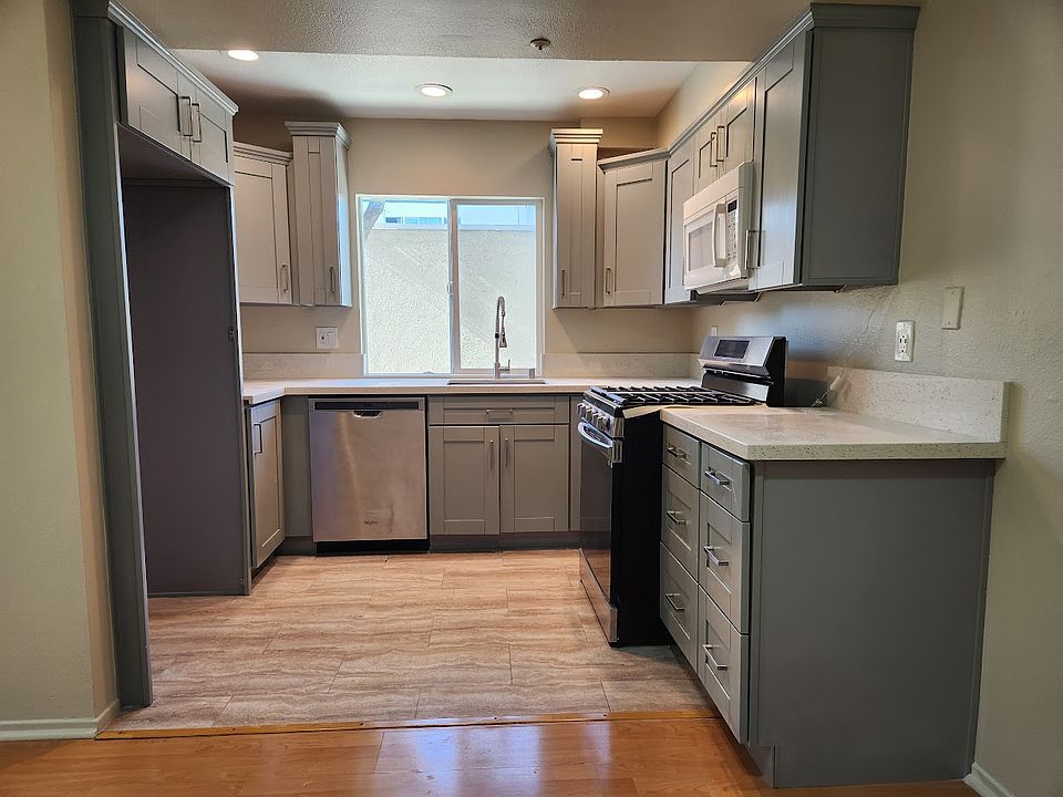 view from dining room into kitchen