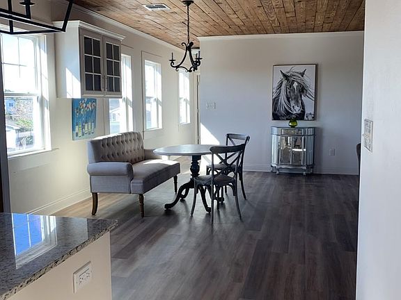 Beautiful wood ceiling and new LVT floors