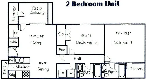 Floor plan 2 BR Apartment