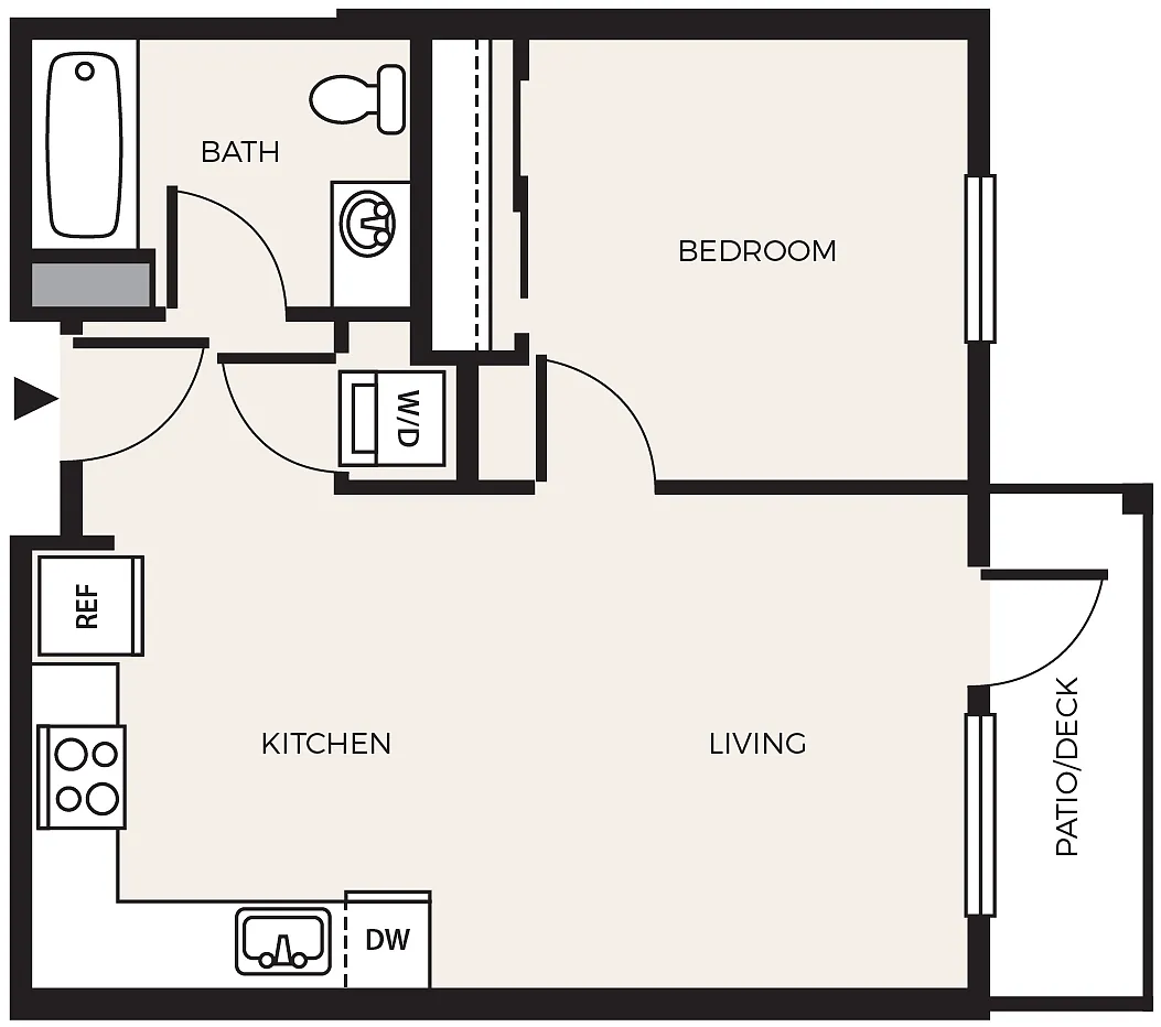 Floor plan 1 Bed 1 Bath A4