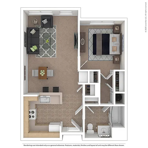 Floor plan 1 Bedroom , 1 Bath