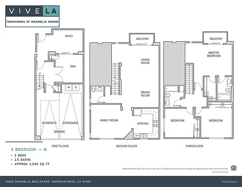 Floor plan 3 Bed + Den / 2.5 Bath