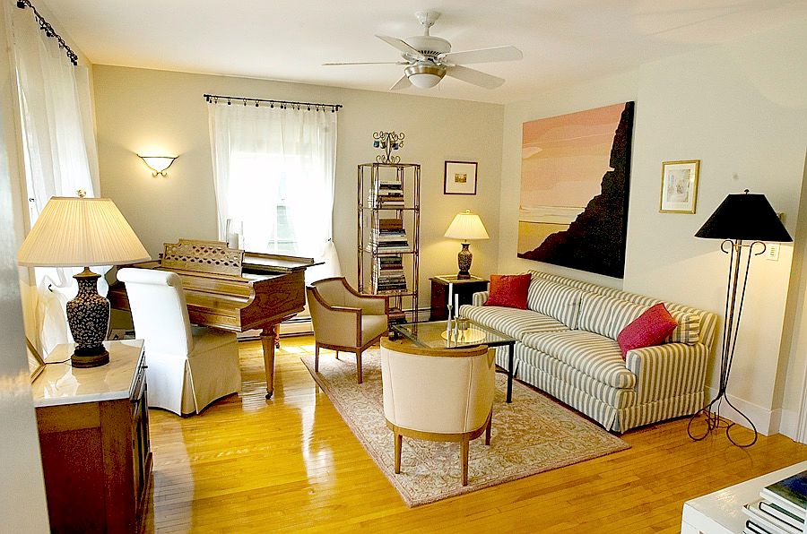 Living room as seen from kitchen. Please note that apartment comes unfurnished